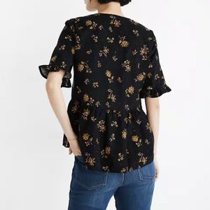 Madewell acorn corduroy peplum top